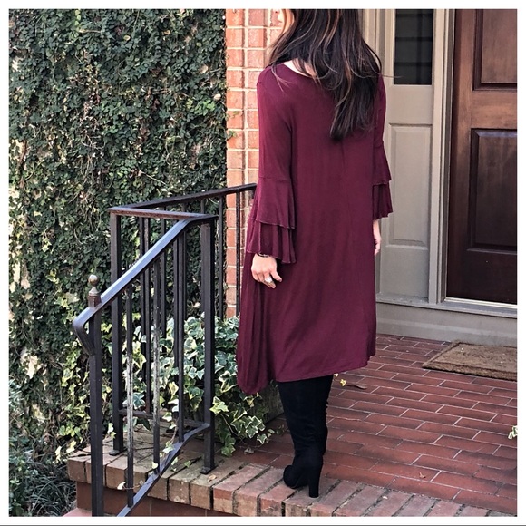 ✨LAST ONE ✨Purple layered bell sleeves dress - Picture 4 of 8